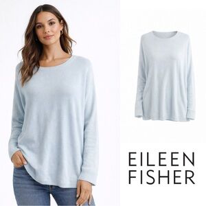 NEW Eileen Fisher Jeweled Neck Ribbed Sweater